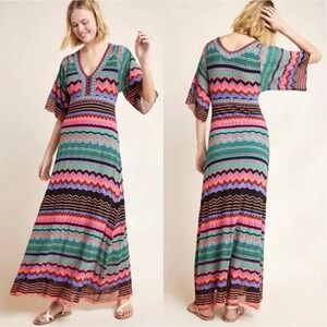 Anthropologie Aldomartins Contrera Knit Maxi Dress Medium Boho Vacation Resort